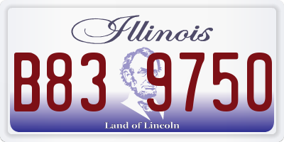 IL license plate B839750