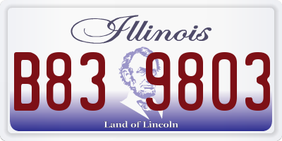 IL license plate B839803