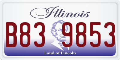 IL license plate B839853