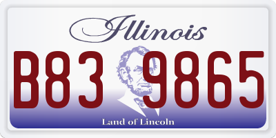IL license plate B839865
