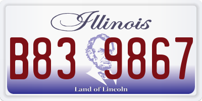 IL license plate B839867