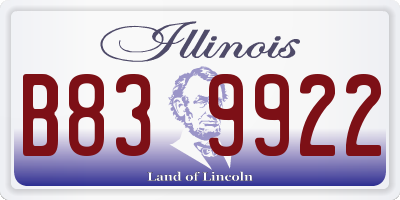 IL license plate B839922