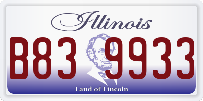 IL license plate B839933