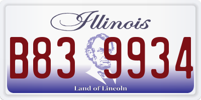 IL license plate B839934