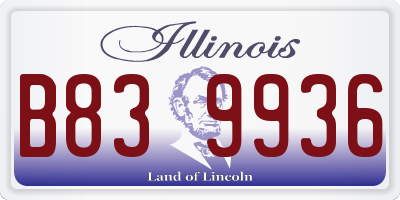 IL license plate B839936