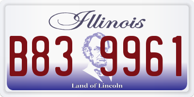 IL license plate B839961