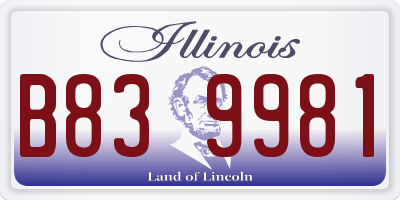 IL license plate B839981