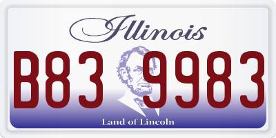 IL license plate B839983