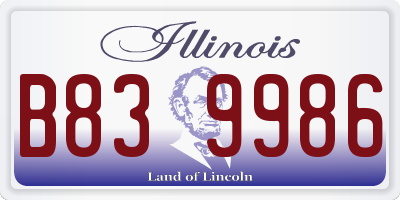 IL license plate B839986
