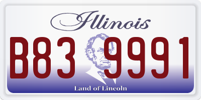 IL license plate B839991