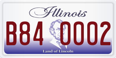 IL license plate B840002