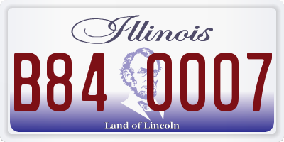 IL license plate B840007