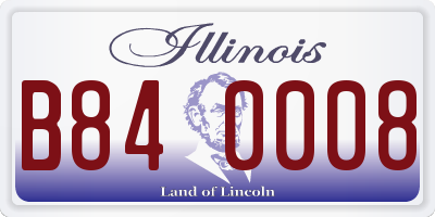 IL license plate B840008