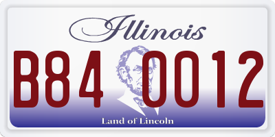 IL license plate B840012