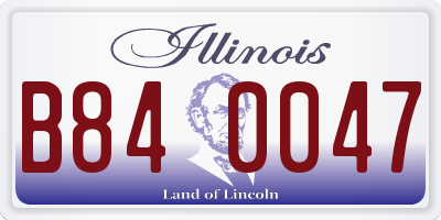 IL license plate B840047