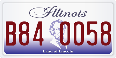 IL license plate B840058