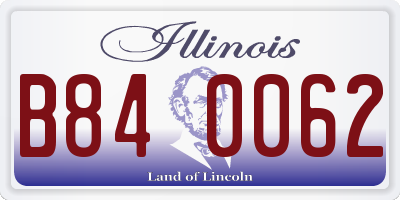 IL license plate B840062