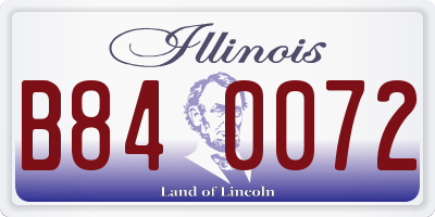 IL license plate B840072