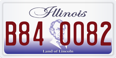 IL license plate B840082