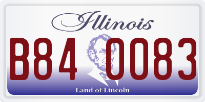 IL license plate B840083