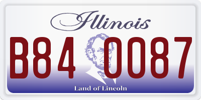 IL license plate B840087