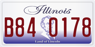 IL license plate B840178