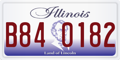 IL license plate B840182