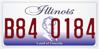 IL license plate B840184