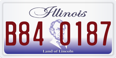 IL license plate B840187