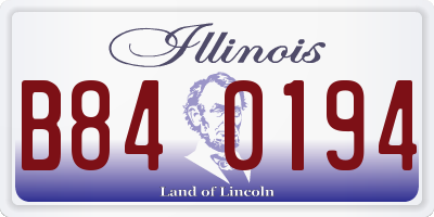 IL license plate B840194