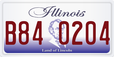 IL license plate B840204