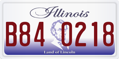 IL license plate B840218