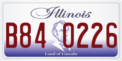 IL license plate B840226