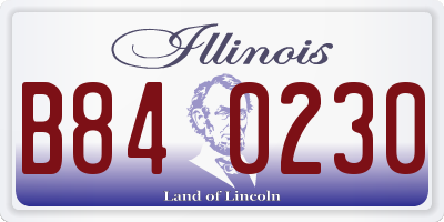 IL license plate B840230