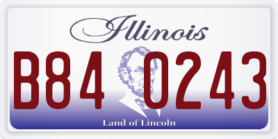 IL license plate B840243