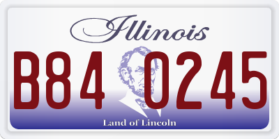 IL license plate B840245