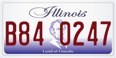 IL license plate B840247
