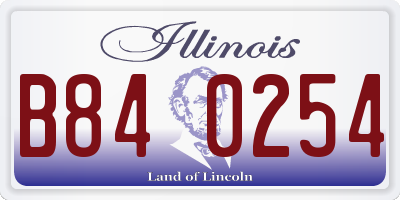 IL license plate B840254