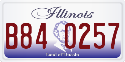 IL license plate B840257