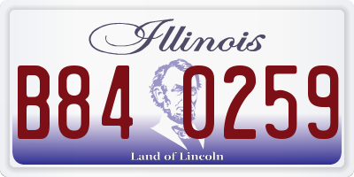 IL license plate B840259