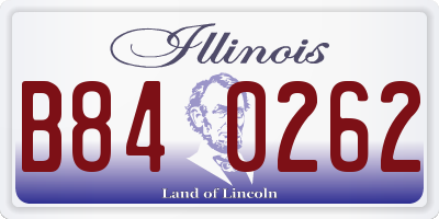 IL license plate B840262