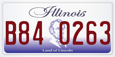 IL license plate B840263