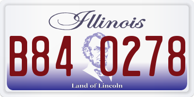 IL license plate B840278