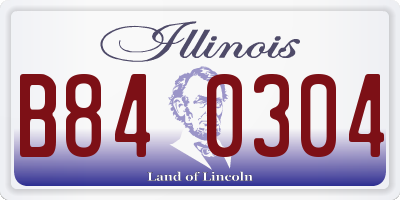 IL license plate B840304