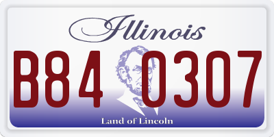 IL license plate B840307