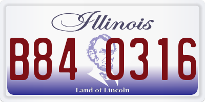 IL license plate B840316