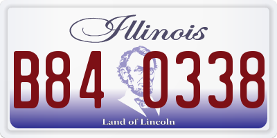 IL license plate B840338