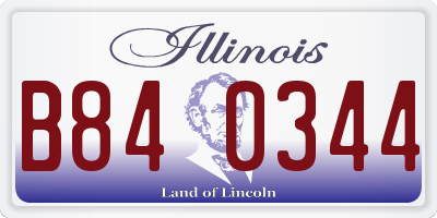IL license plate B840344