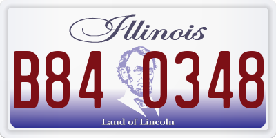 IL license plate B840348