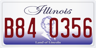 IL license plate B840356